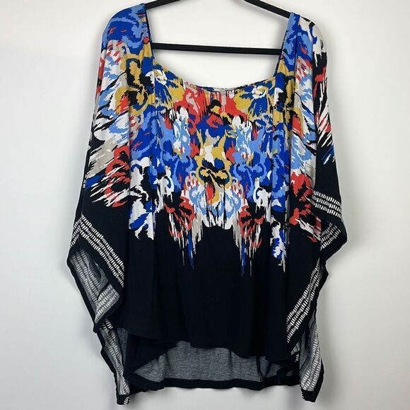 Style & Co Women's Bat Sleeve Kimono Style Top Blouse Multicolor Plus Size 1X - Picture 5 of 8